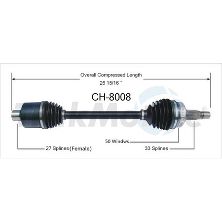 Surtrack Axle Cv Axle Shaft, Ch-8008 CH-8008